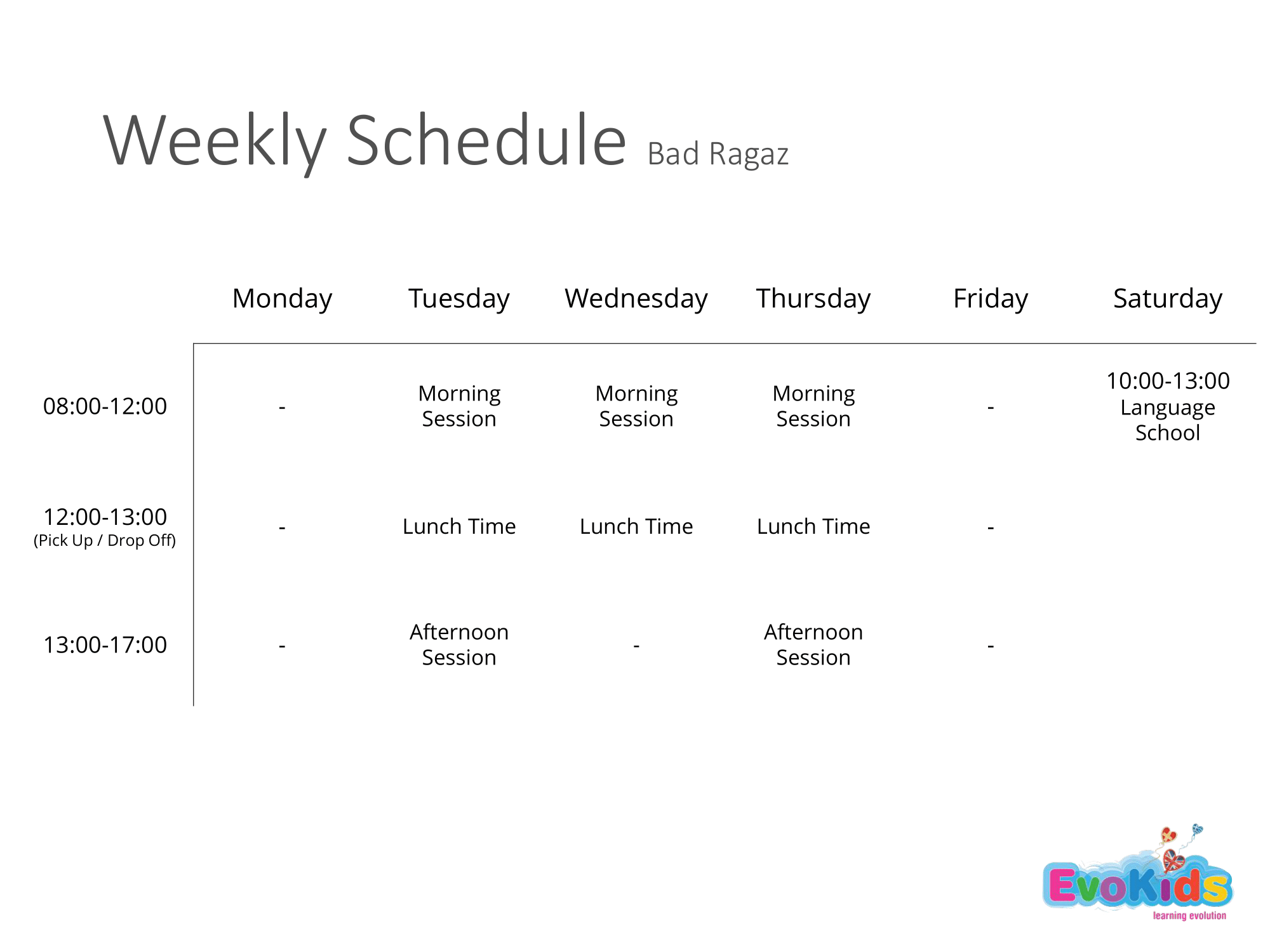 Weekly Schedule Bad Ragaz EN 1