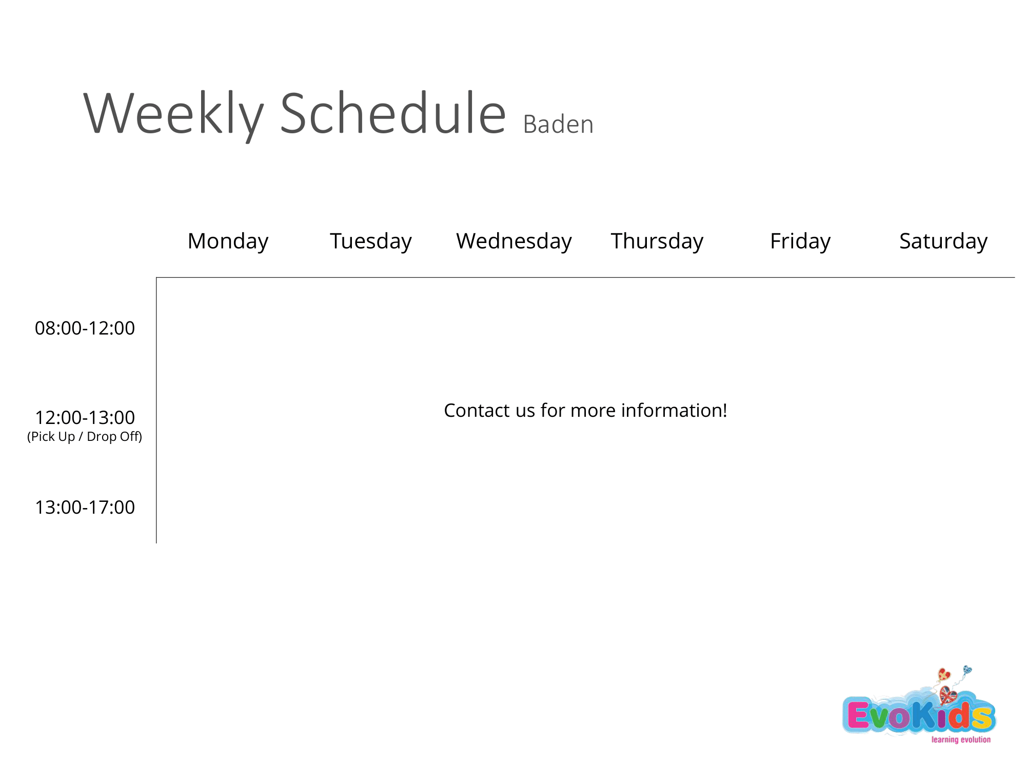 Weekly Schedule Baden EN 1